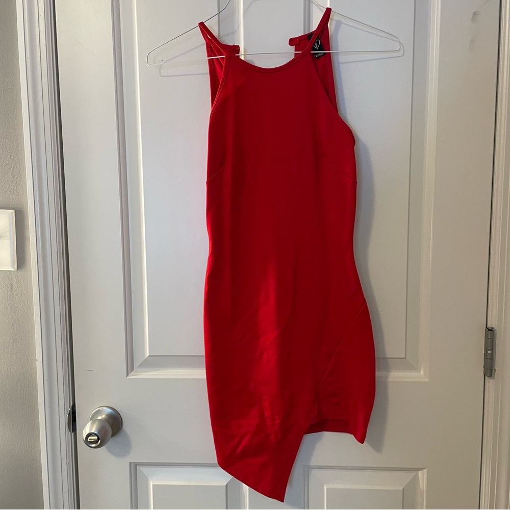 Red mini dress